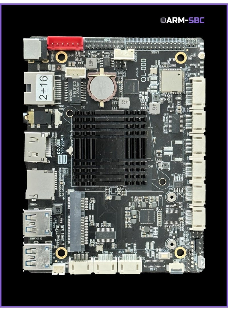 ارم-اس بي سي لوحة تطوير ARM بمعالج RK3568 بسعة 2 جيجابايت ذاكرة DRAM و16 جيجابايت ذاكرة eMMC - Image 1